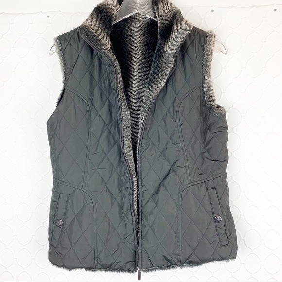 Jackets & Coats Reversible Faux Fur Lined Puffer Vest Med